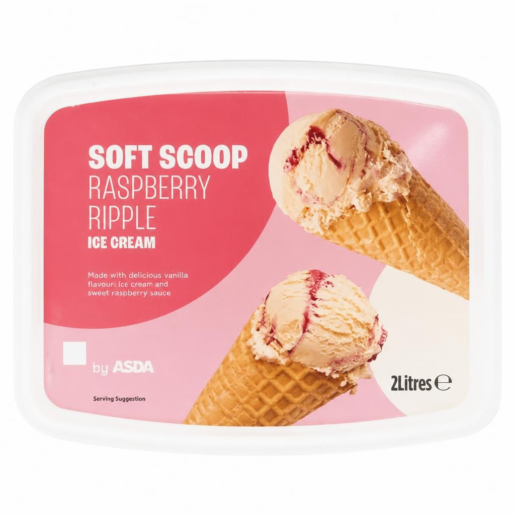ASDA Soft Scoop Raspberry Ripple Ice Cream 2 Litres
