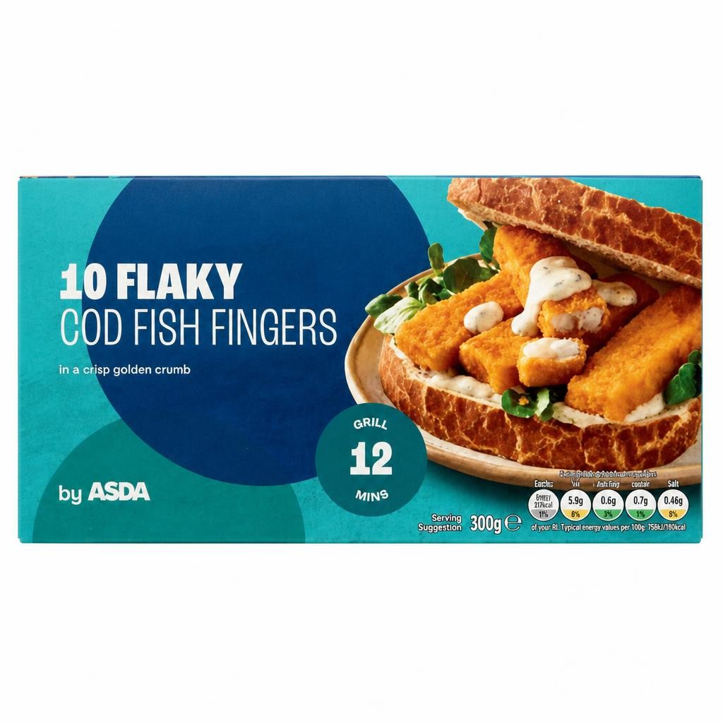 ASDA 10 Flaky Cod Fish Fingers 300g