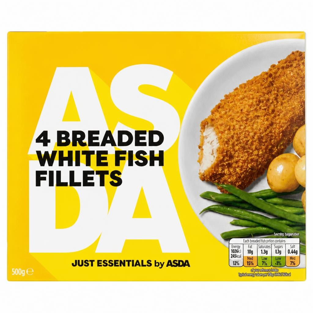 JUST ESSENTIALS by ASDA Just Essentials by  4 Breaded White Fish Fillets 500g