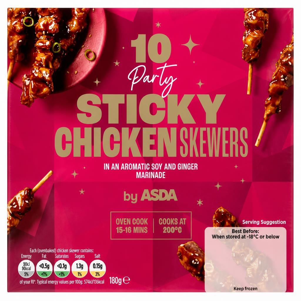 ASDA 10 Party Sticky Chicken Skewer 180g
