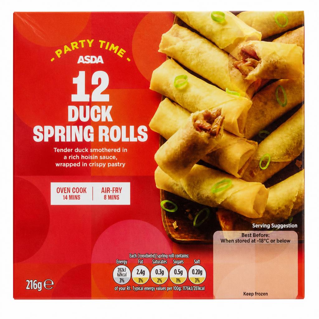 ASDA 12 Duck Spring Rolls 216g