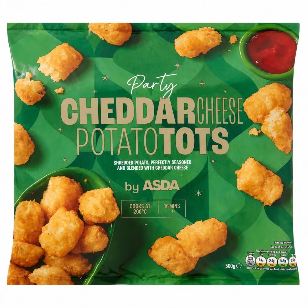 ASDA Party Cheddar Cheese Potato Tots 500g