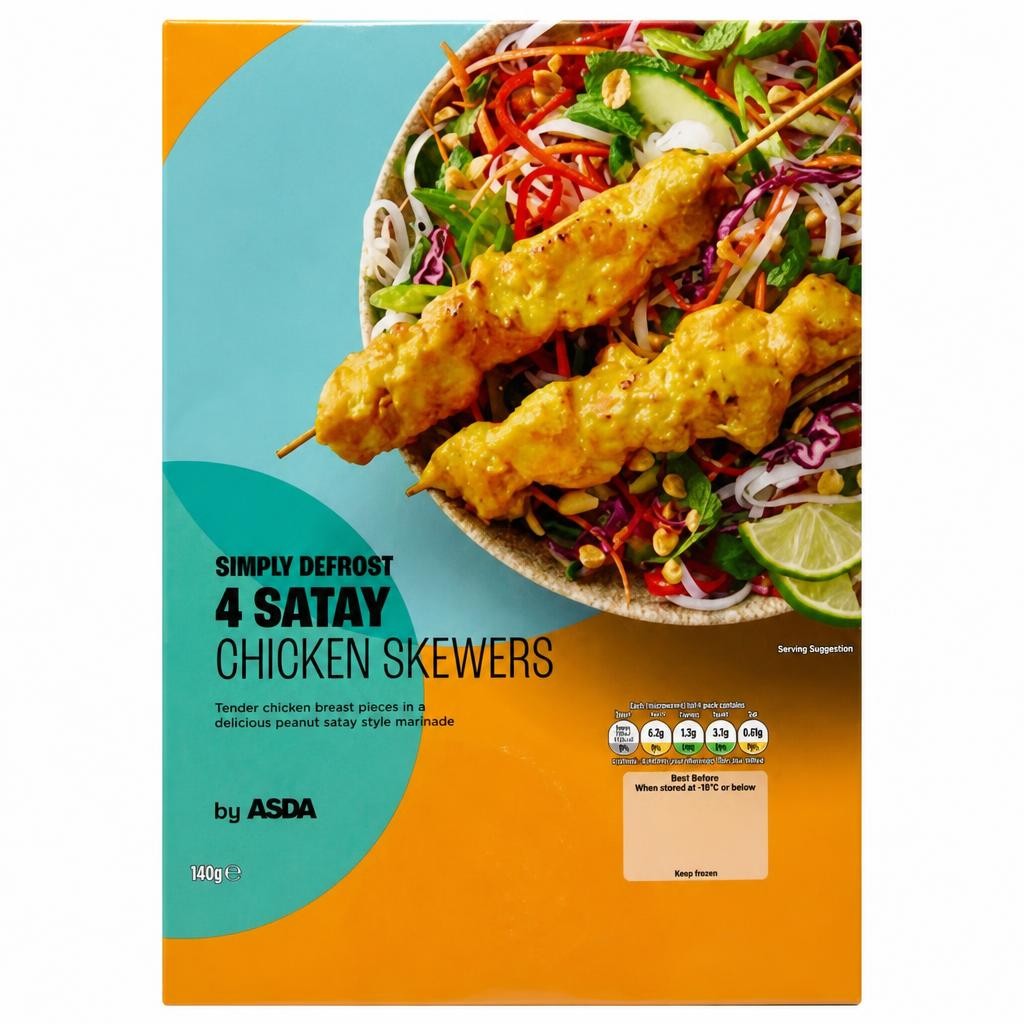 ASDA 4 Satay Chicken Skewers 340g