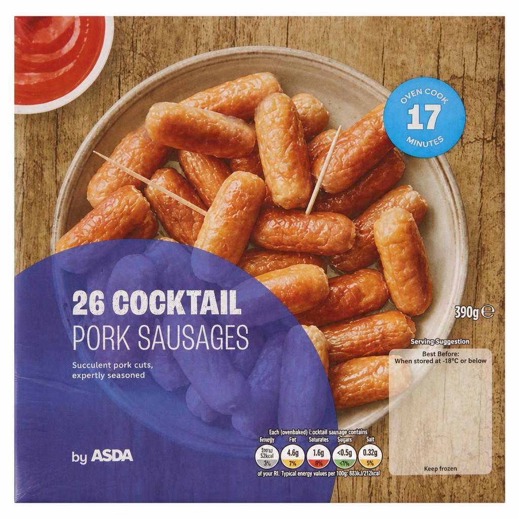 ASDA 26 Cocktail Pork Sausages 390g