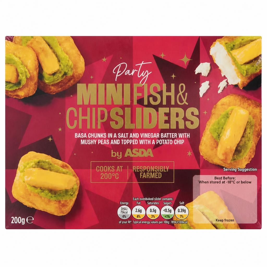 ASDA Party Mini Fish & Chip Sliders 200g