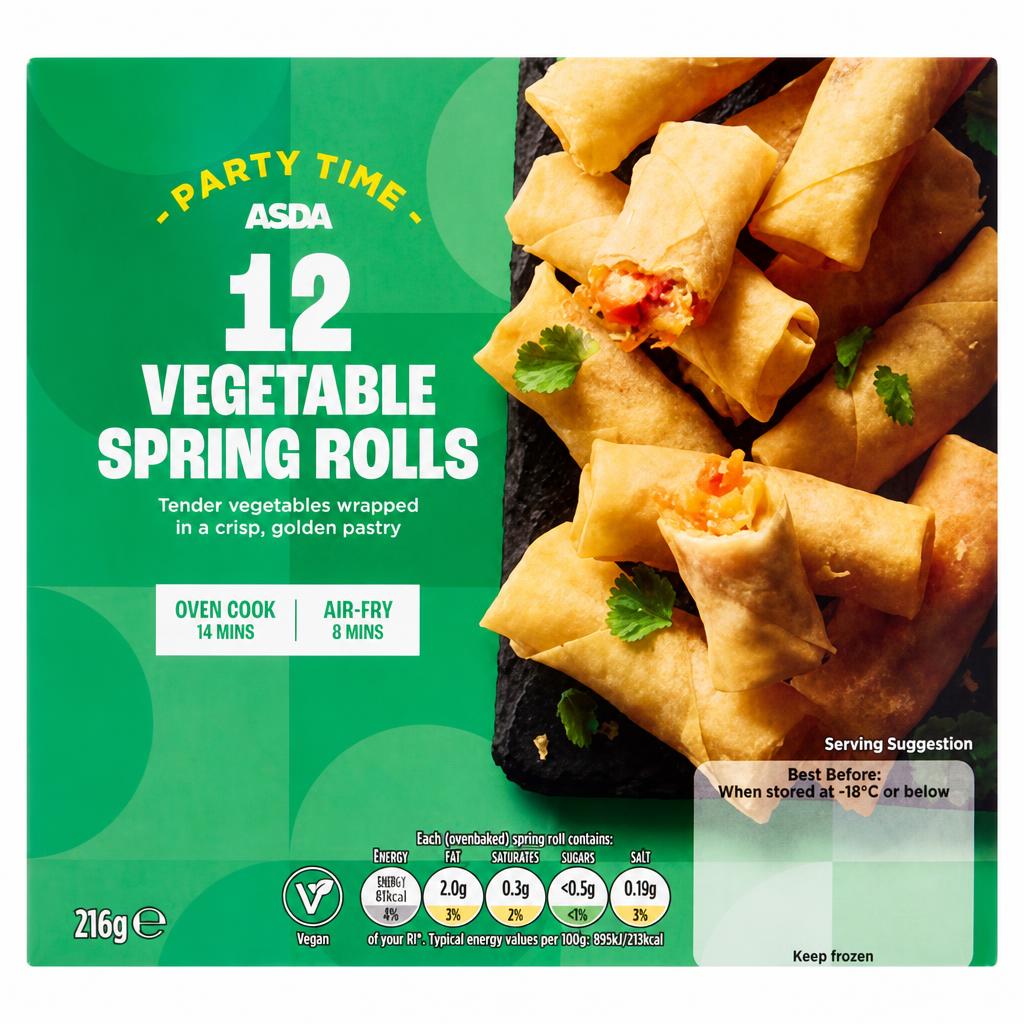 ASDA 12 Party Time Vegetable Spring Rolls 216g