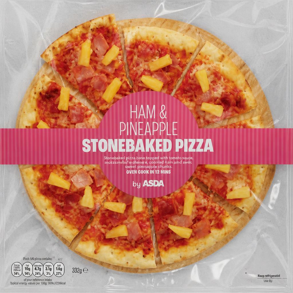 ASDA Ham & Pineapple Stonebaked Pizza 335g