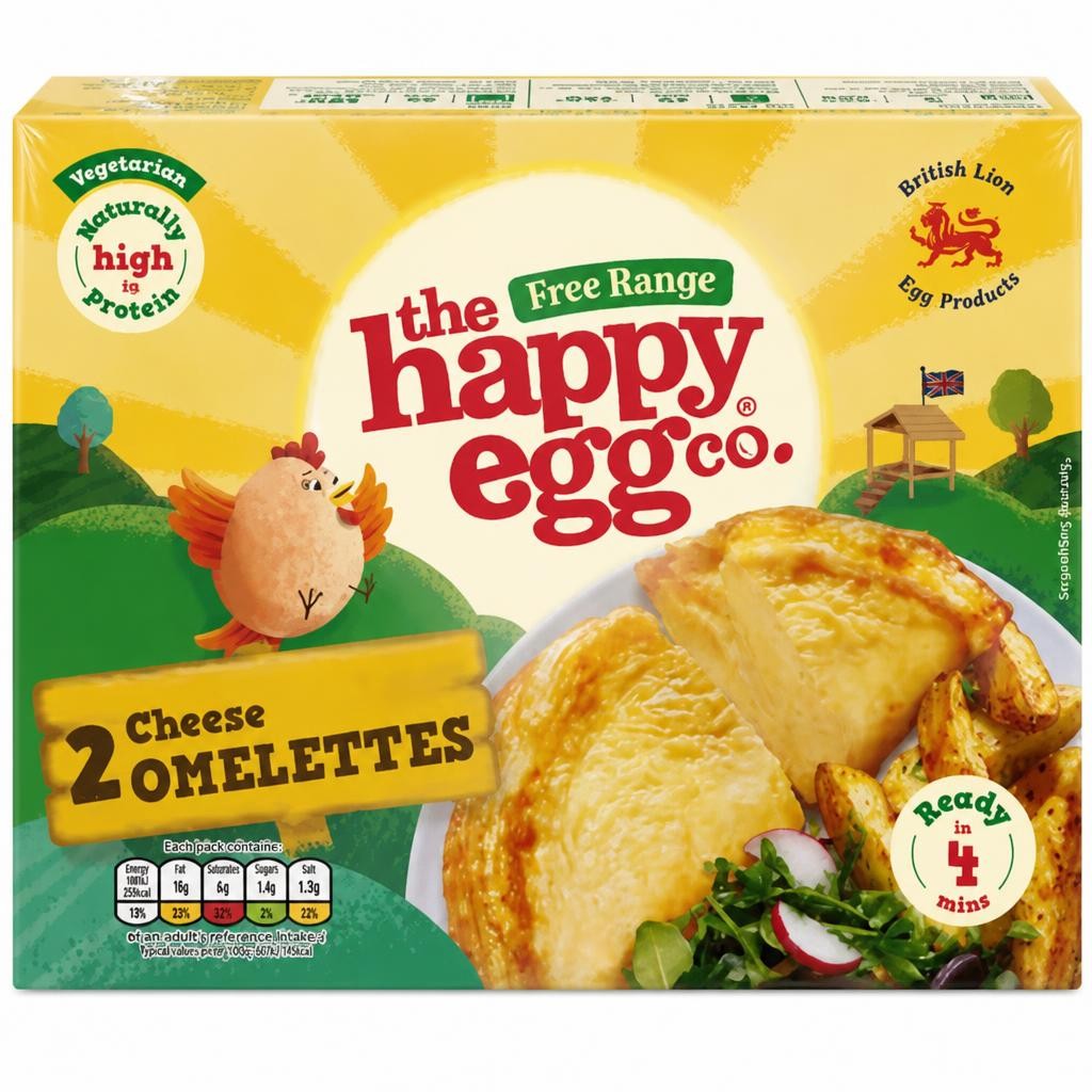 The Happy Egg Co Free Range 2 Cheese Omelettes 200g