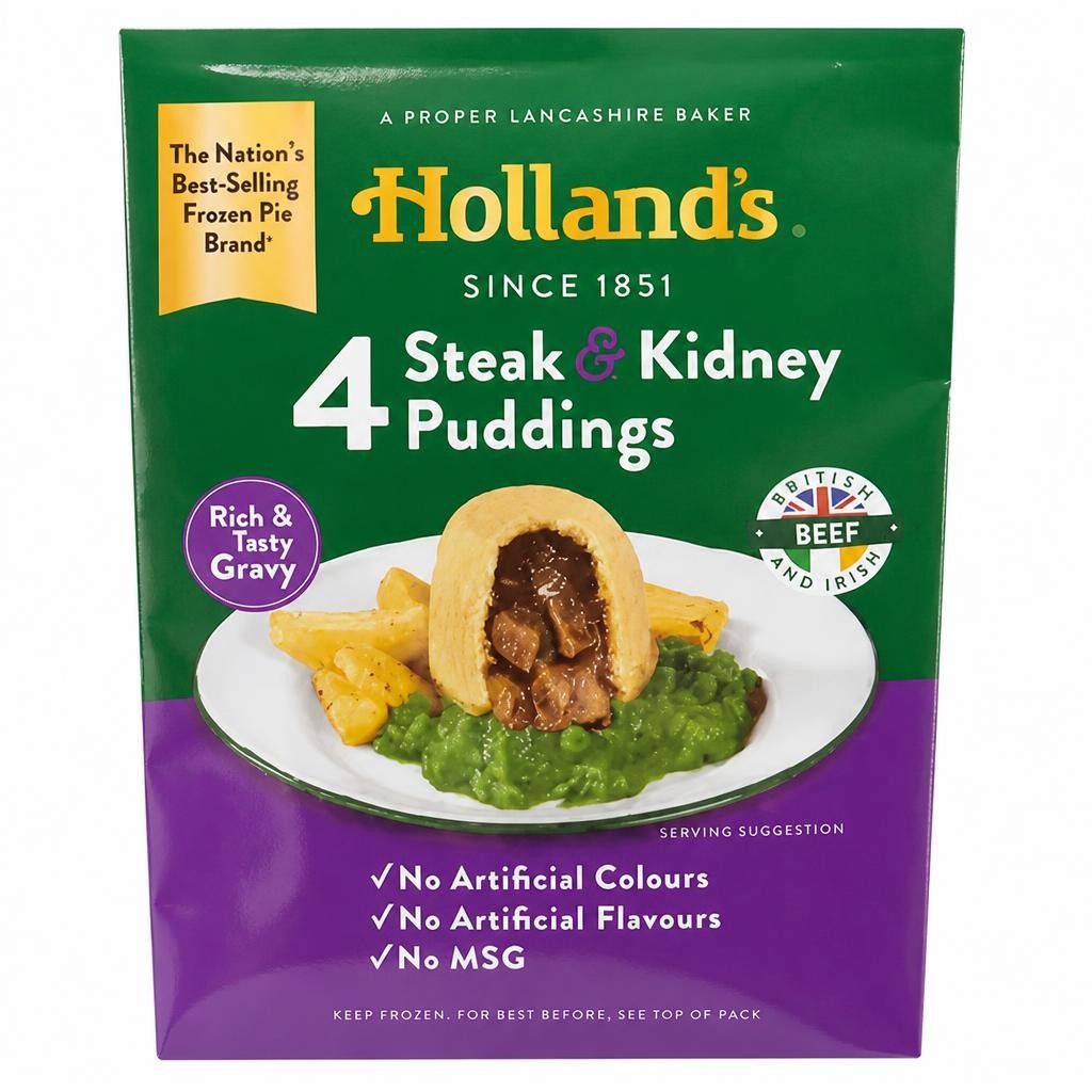 Holland's 4 Steak & Kidney Puddings