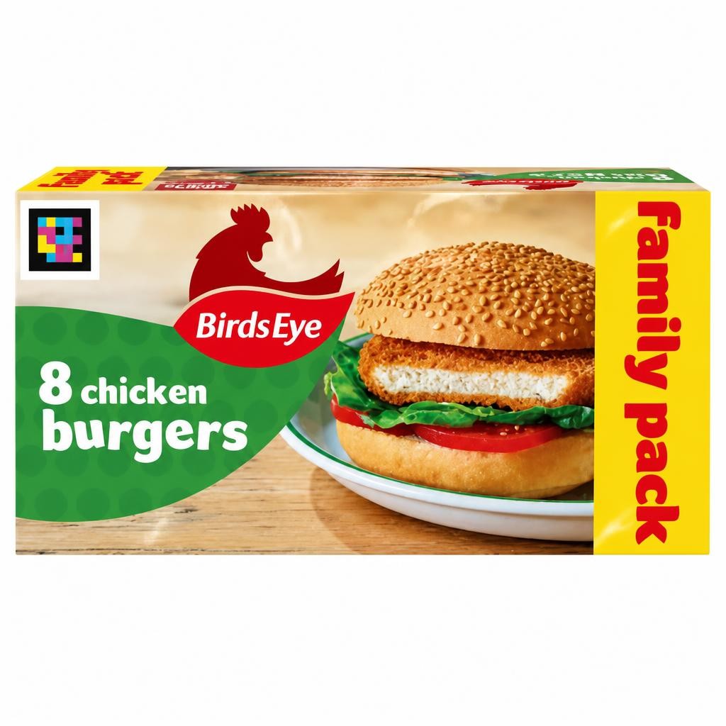 Birds Eye 8 Wholegrain Breaded Chicken Burgers 400g