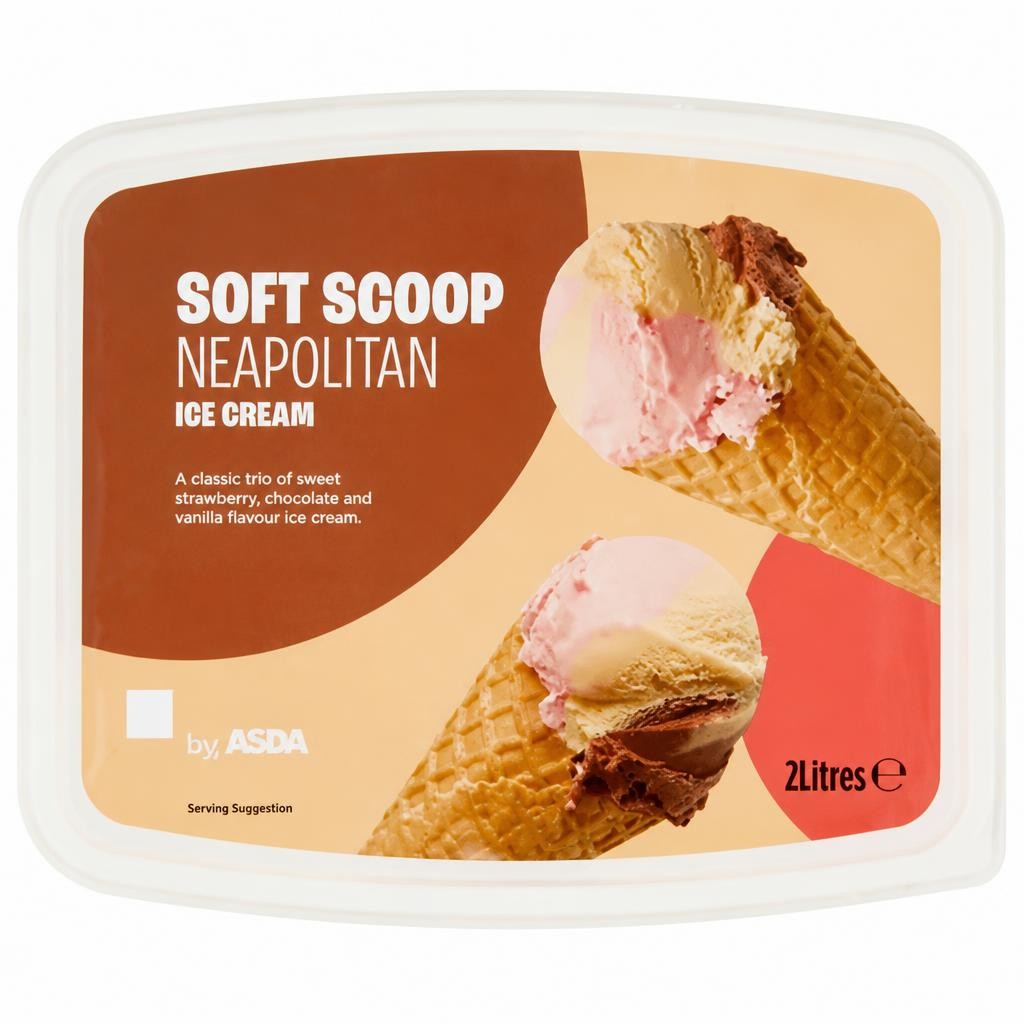ASDA Soft Scoop Neapolitan Ice Cream 2 Litres