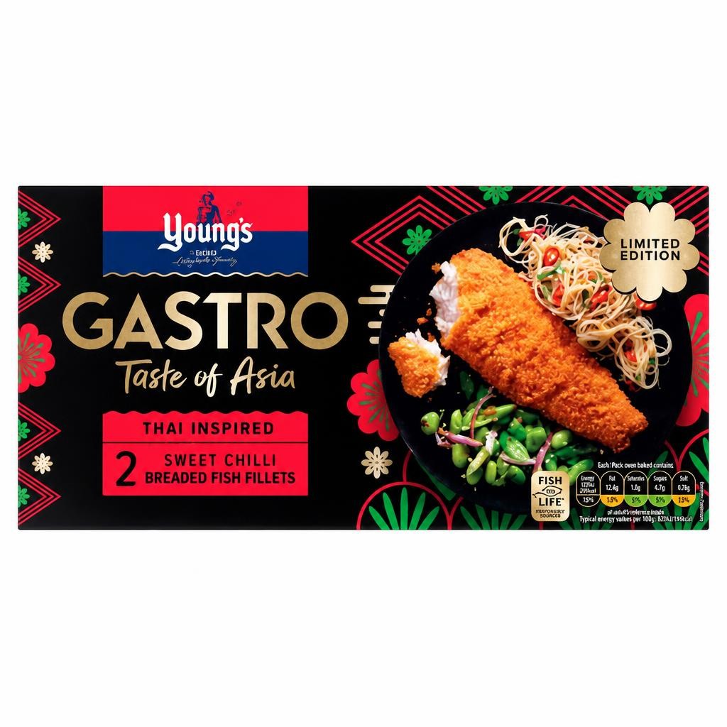 Young's Gastro Limited Edition Thai Inspired 2 Sweet Chilli Breaded Fish Fillets 270g