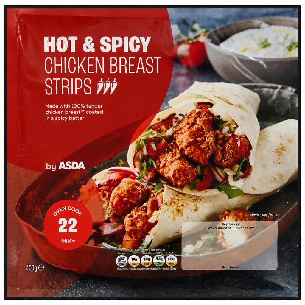 ASDA Hot & Spicy Chicken Breast Strips 400g