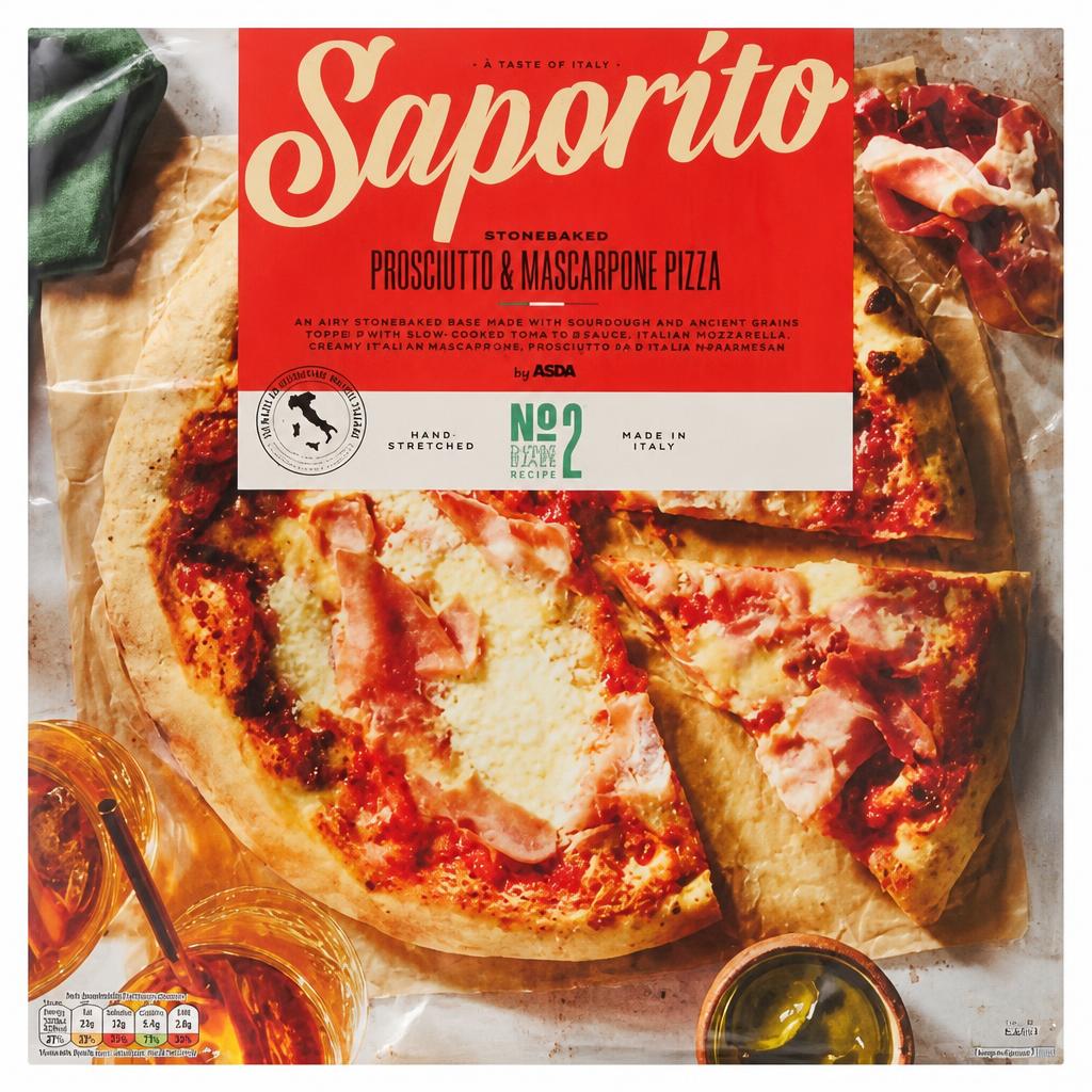 ASDA Saporito Stonebaked Prosciutto & Mascarpone Pizza 410g