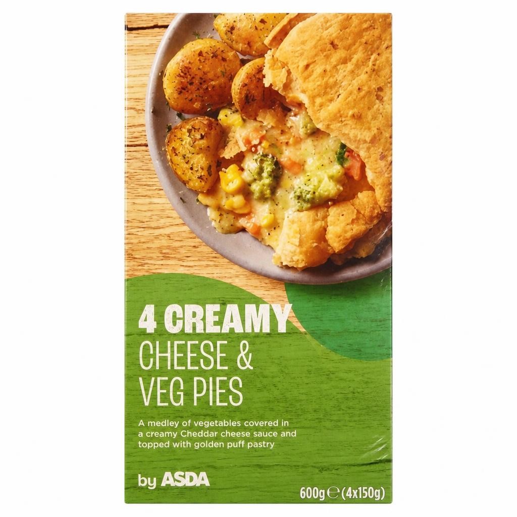 ASDA Creamy Cheese & Veg Pies 4 x 150g (600g)