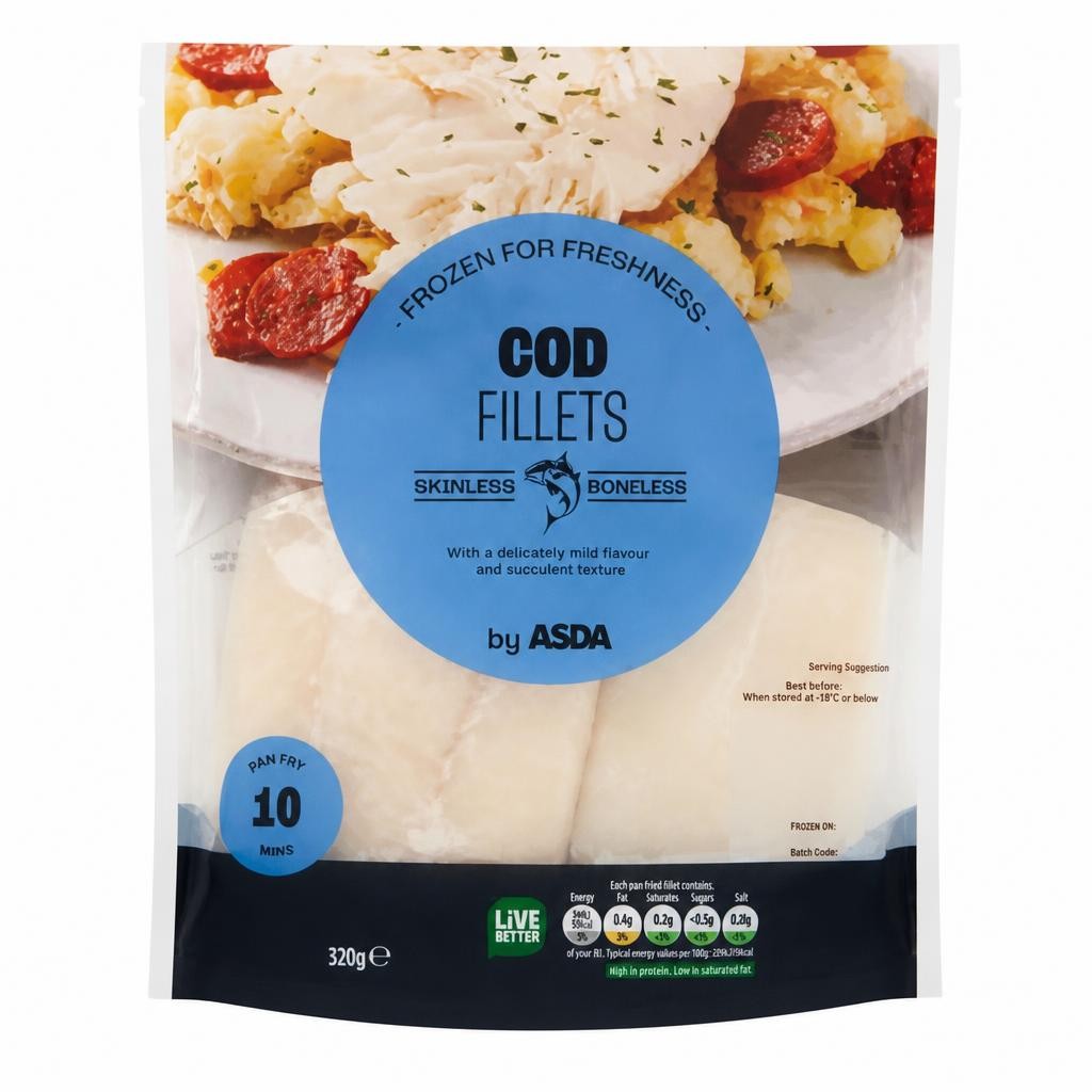 ASDA Cod Fillets by  320g
