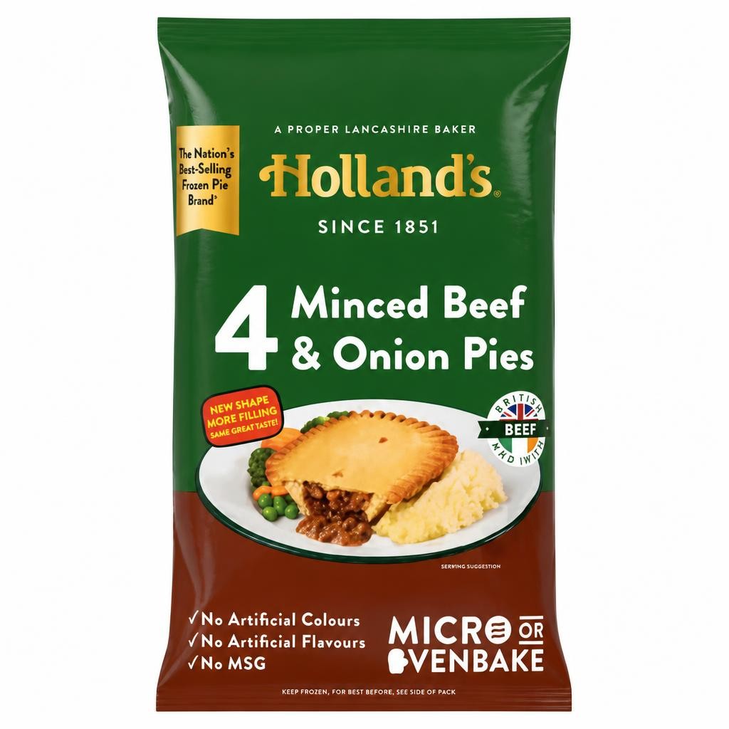 Holland's 4 Minced Beef & Onion Pies