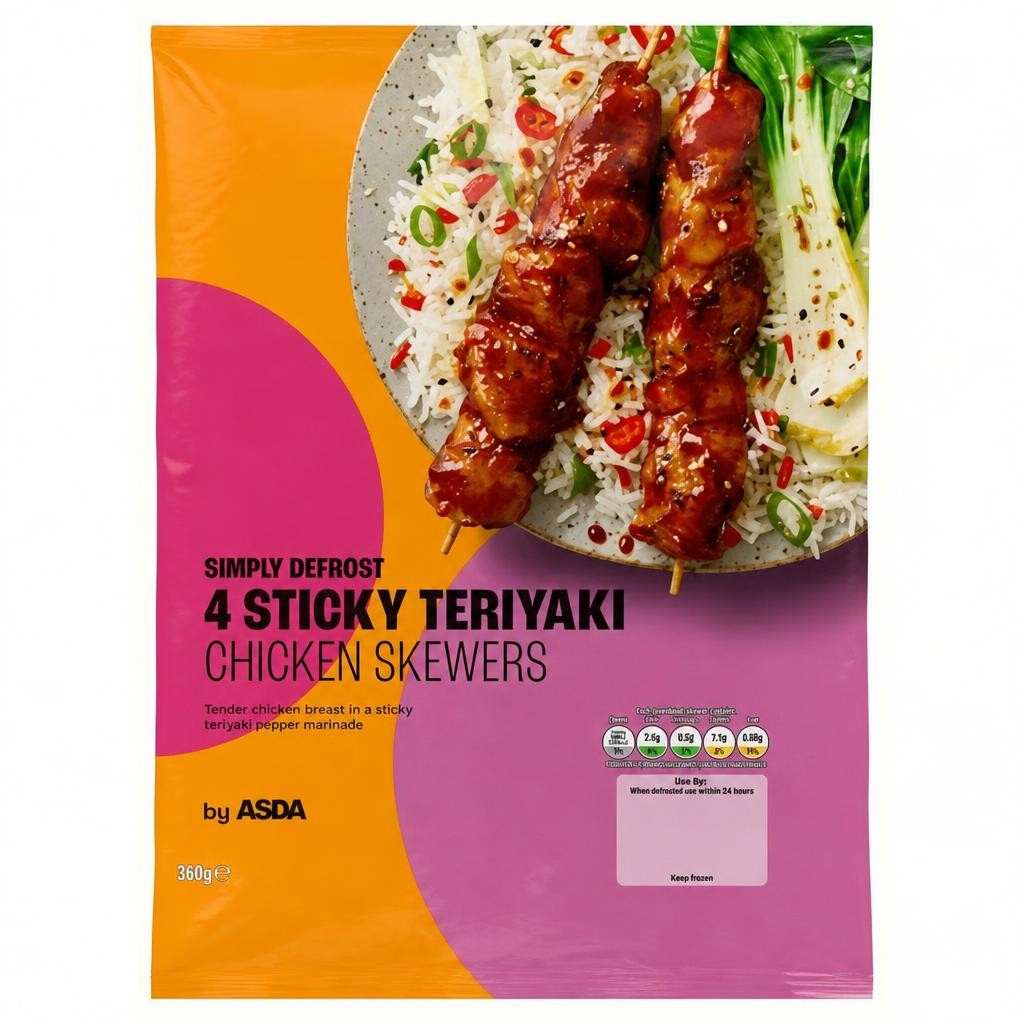 ASDA ASDA 4 Sticky Teriyaki Chicken Skewers 340g