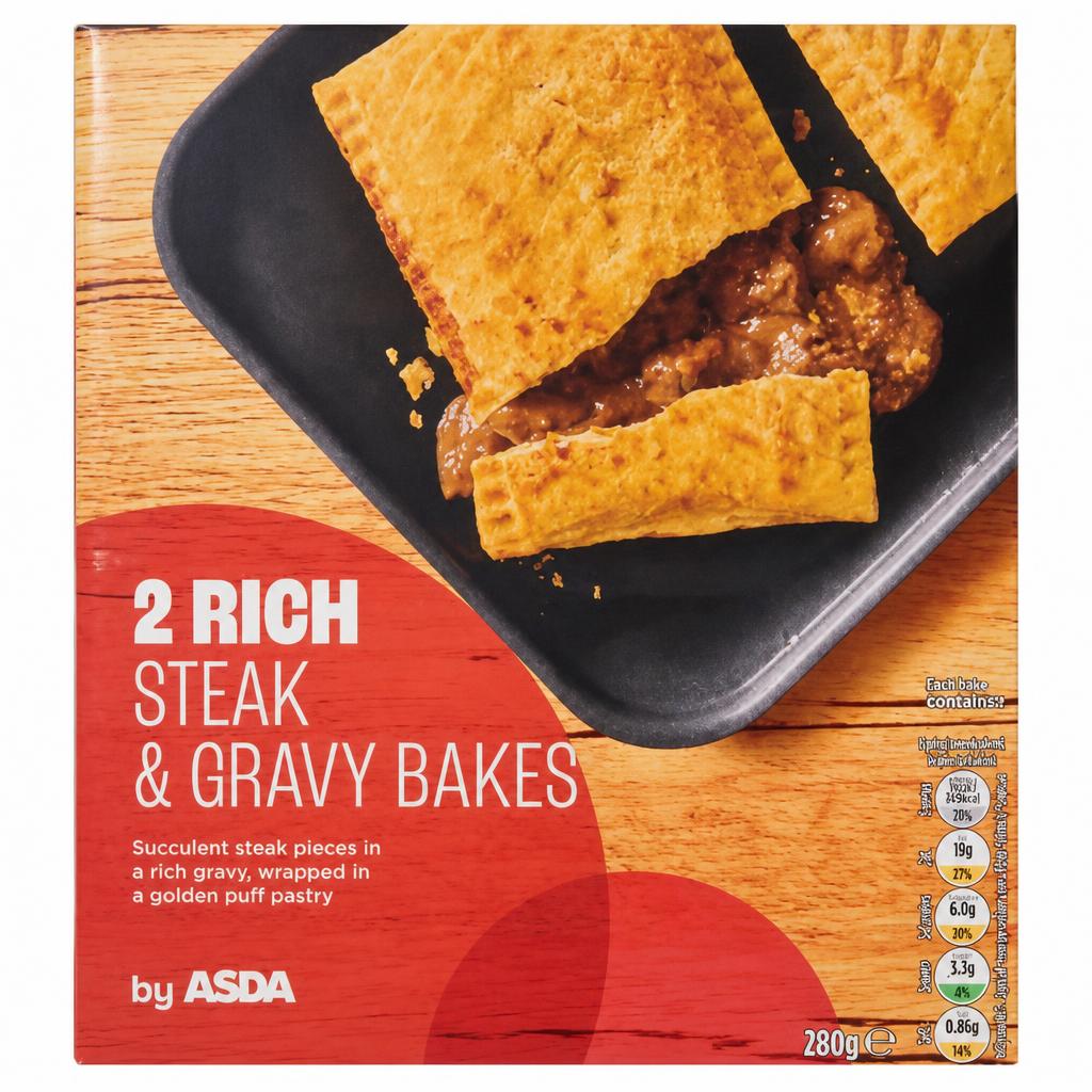 ASDA 2 Rich Steak & Gravy Bakes 280g