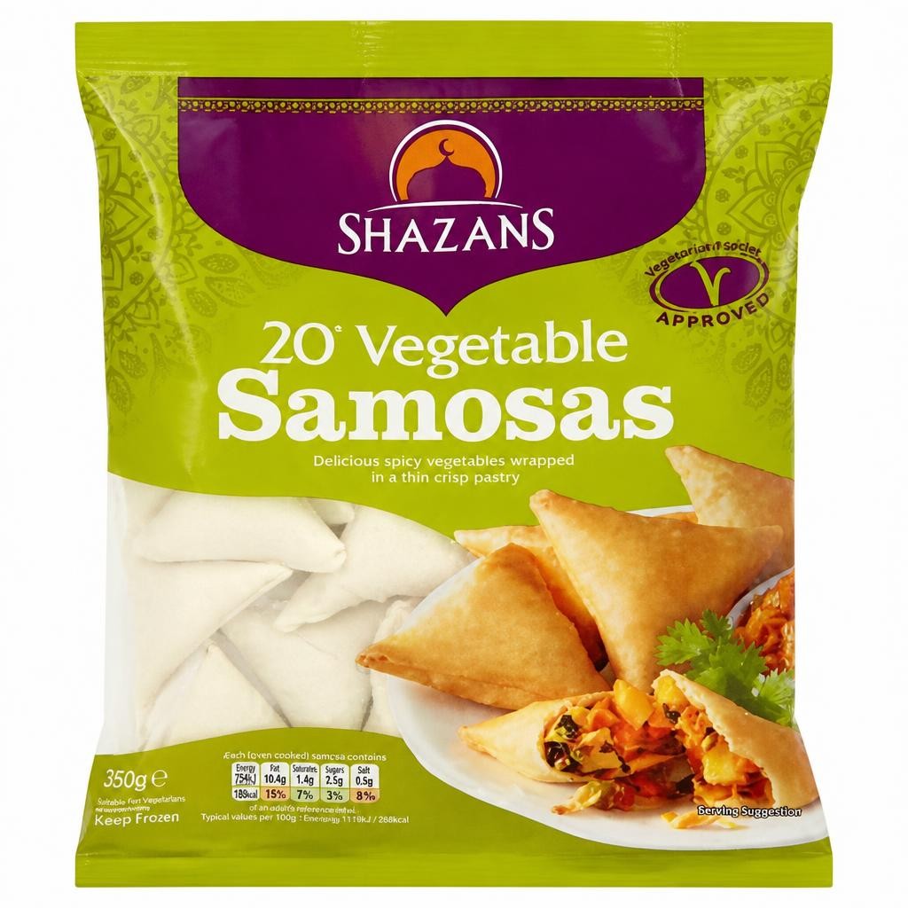 Shazans 20 Vegetable Samosas 650g