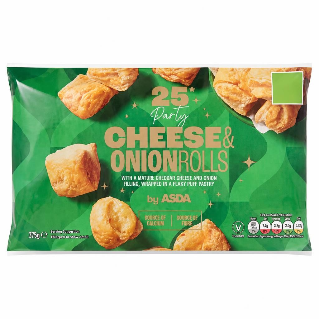 ASDA 25 Party Cheese & Onionrolls 375g