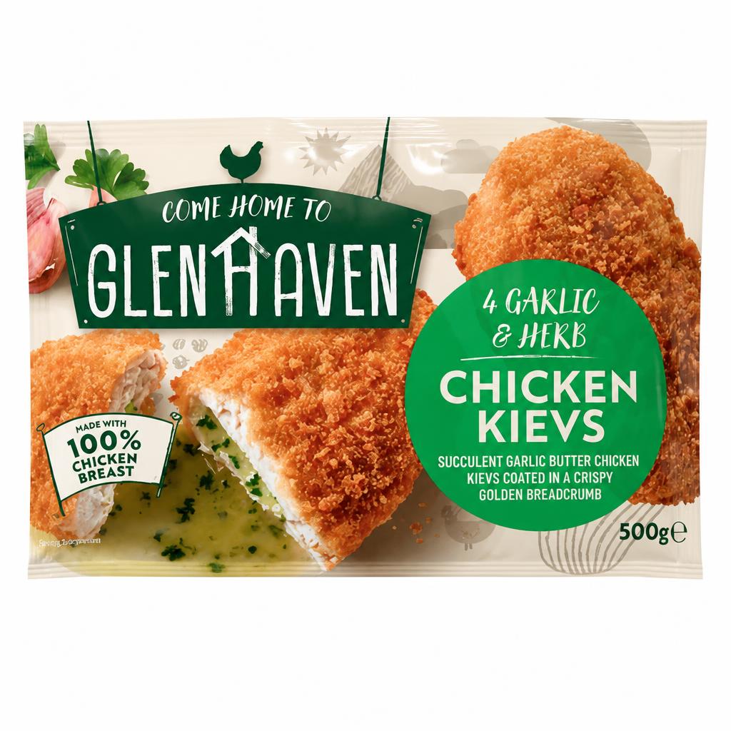 Glenhaven 4 Garlic & Herb Chicken Kievs 500g