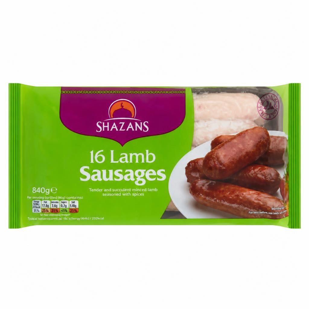 Shazans 16 Lamb Sausages 840g