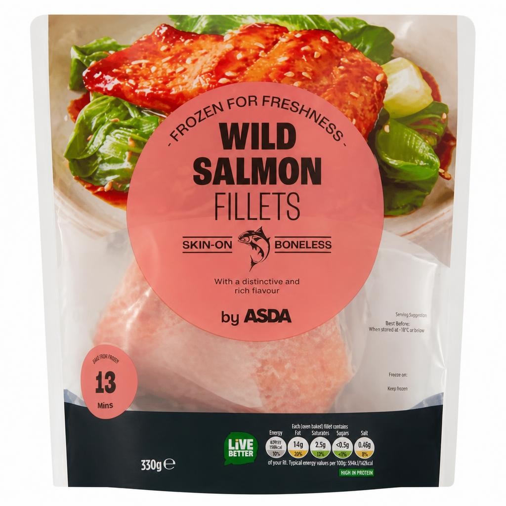 ASDA Skin-On Boneless Wild Salmon Fillets 330g