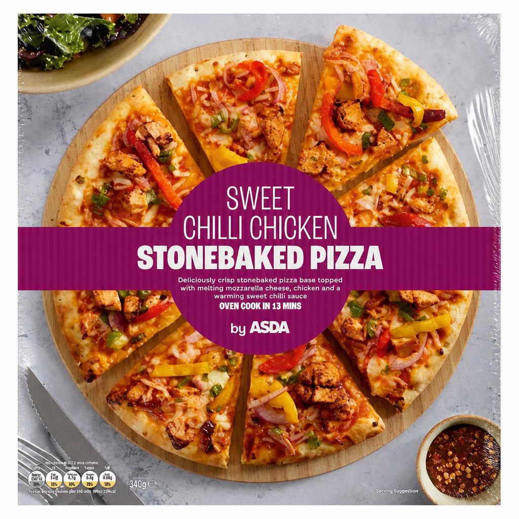 ASDA Sweet Chilli Chicken Stonebaked Pizza 340g