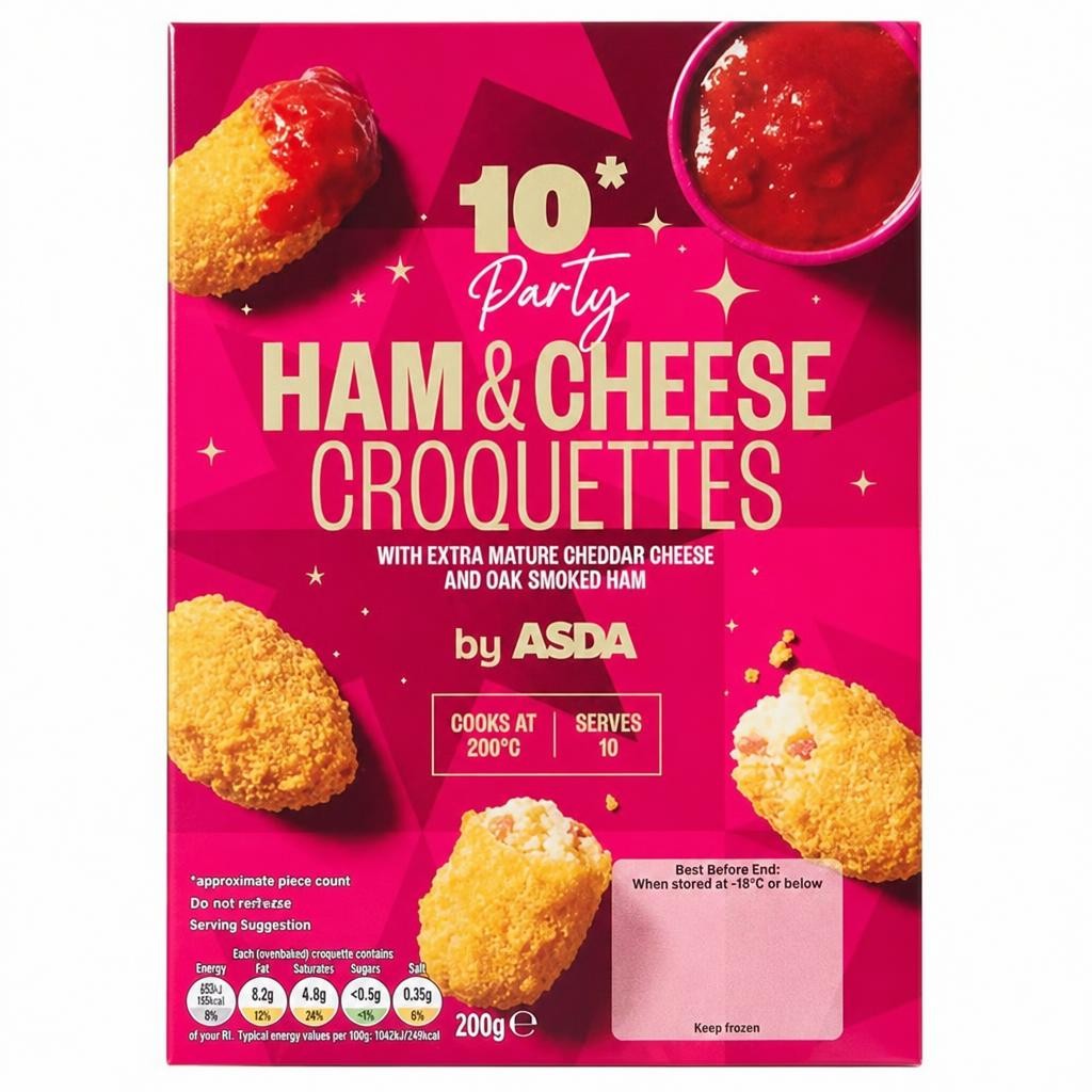 ASDA 10 Party Ham & Cheese Croquettes 200g