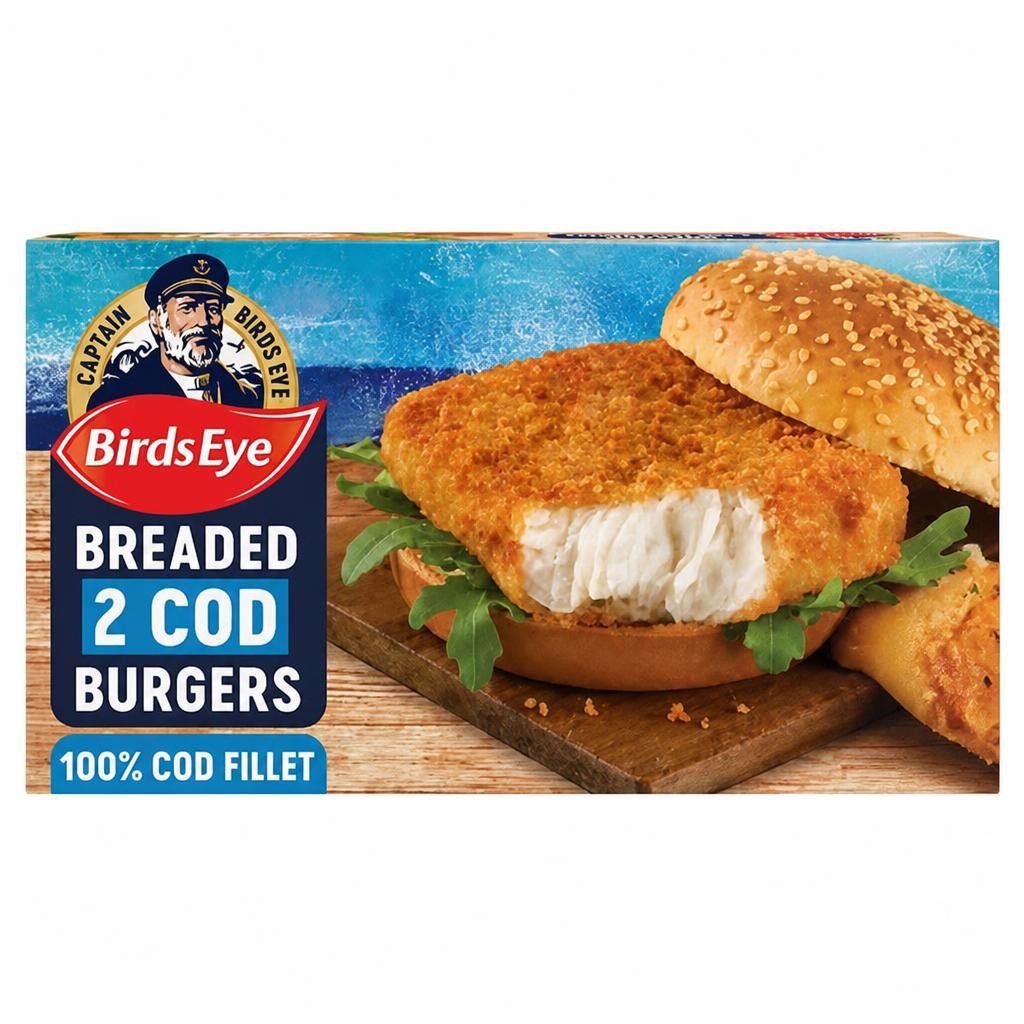 Birds Eye 2 Breaded Cod Fish Burgers