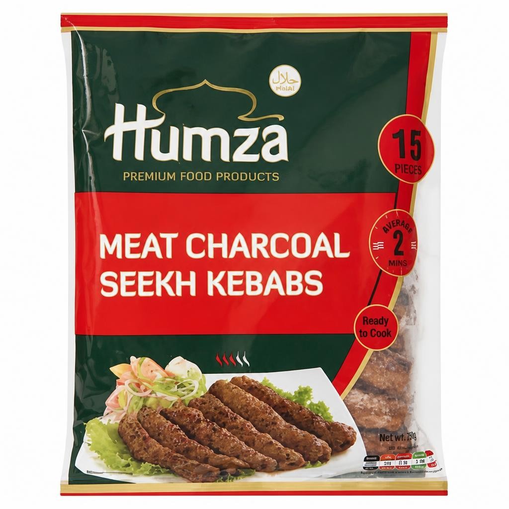 Humza Premium Food Products Premium Food Products Meat Charcoal Seekh Kebabs 750g