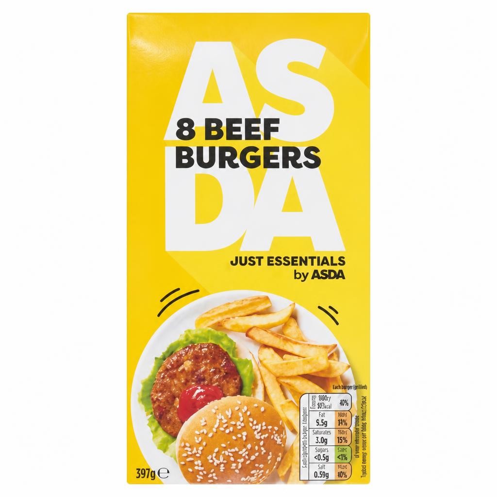 JUST ESSENTIALS by ASDA Just Essentials 8 Beef Burgers 397g