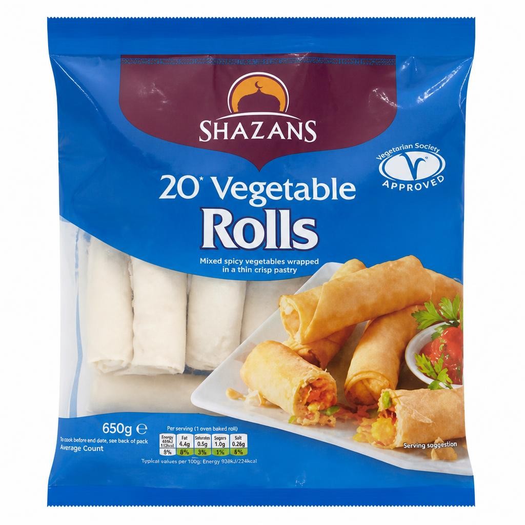 Shazans 20 Vegetable Rolls 650g