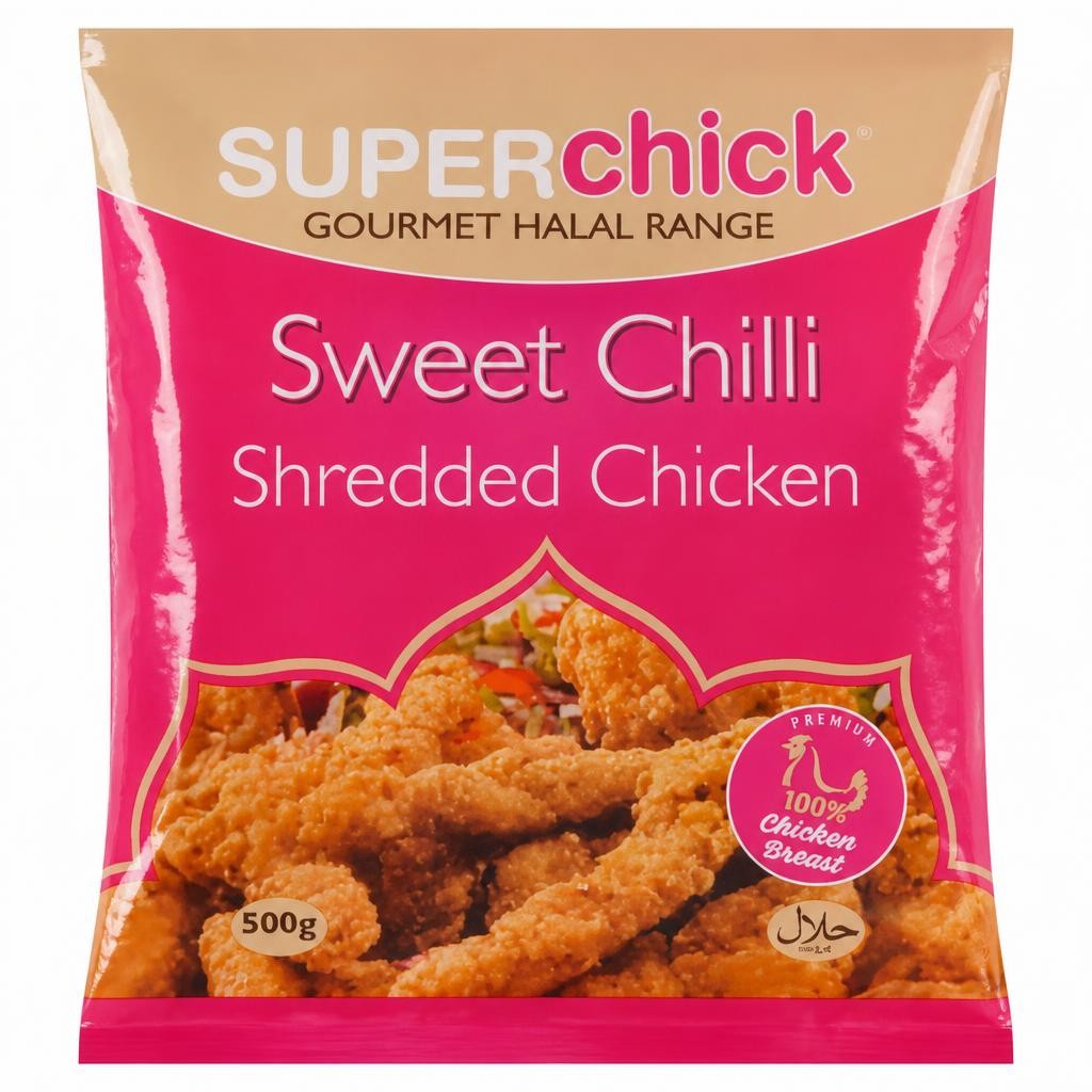 Super Chick Sweet Chilli Shredded Chicken 500g
