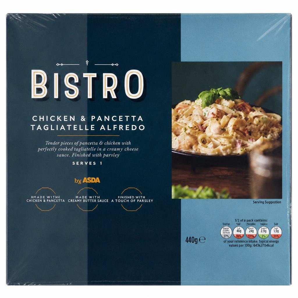 ASDA Bistro by  Chicken & Pancetta Tagliatelle Alfredo 400g