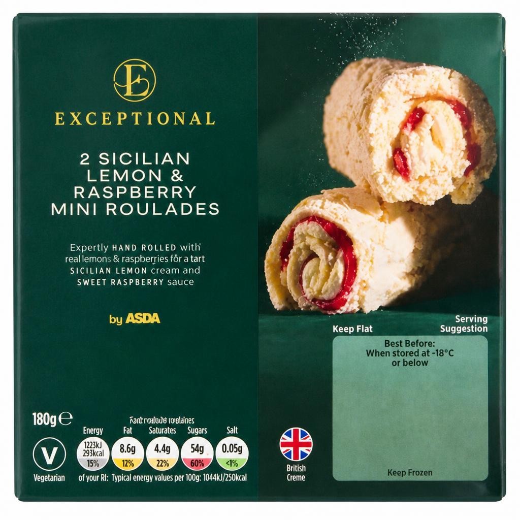 ASDA 2 Sicilian Lemon & Raspberry Mini Roulades 180g