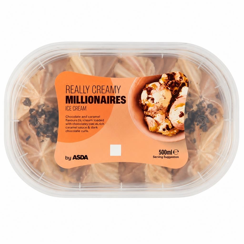 ASDA Really Creamy Millionaires Ice Cream 900ml