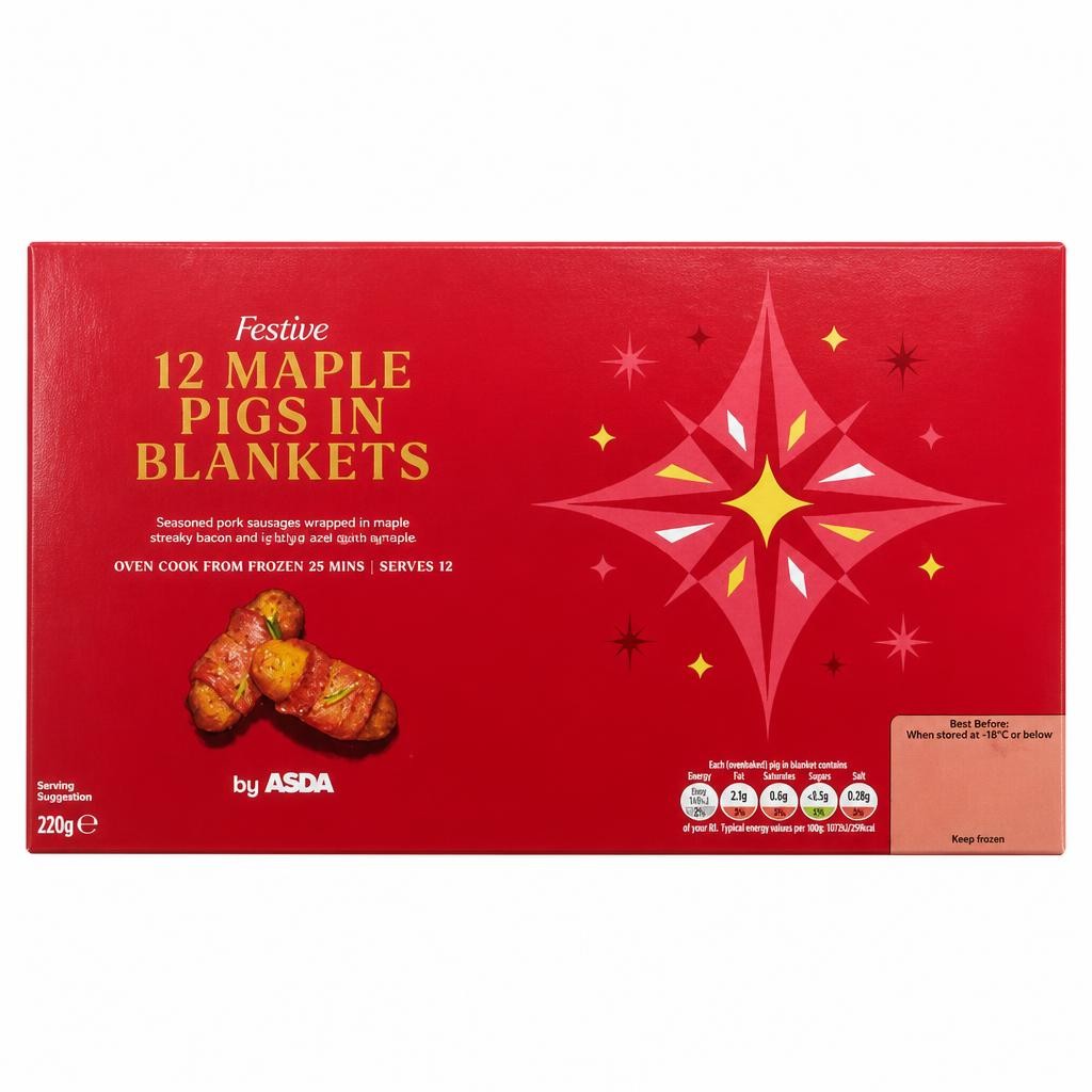ASDA Festive 12 Maple Pigs in Blankets 228g