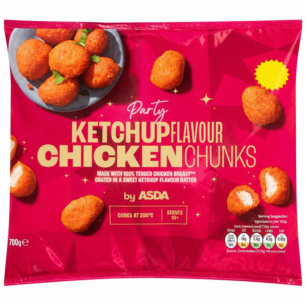 ASDA Party Ketchup Flavour Chicken Chunks 200g