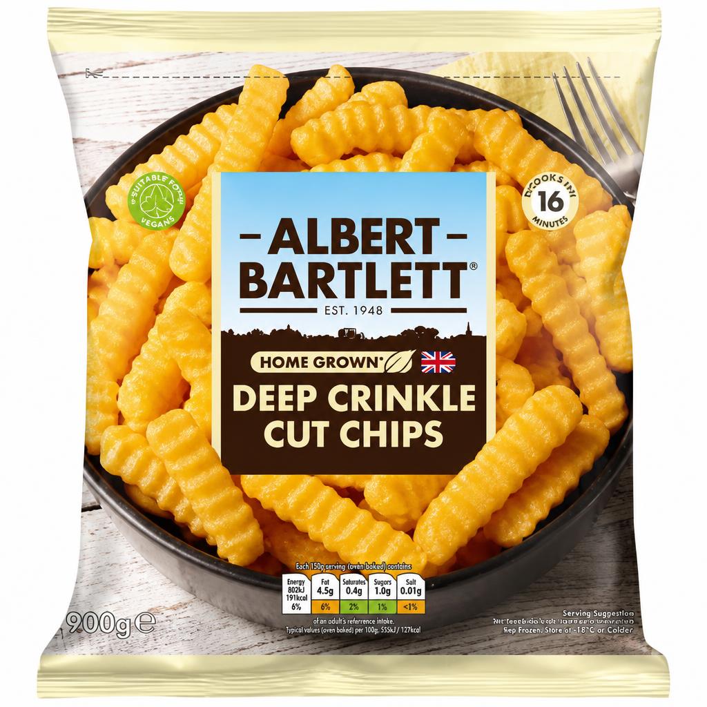 Albert Bartlett Deep Crinkle Cut Chips 900g