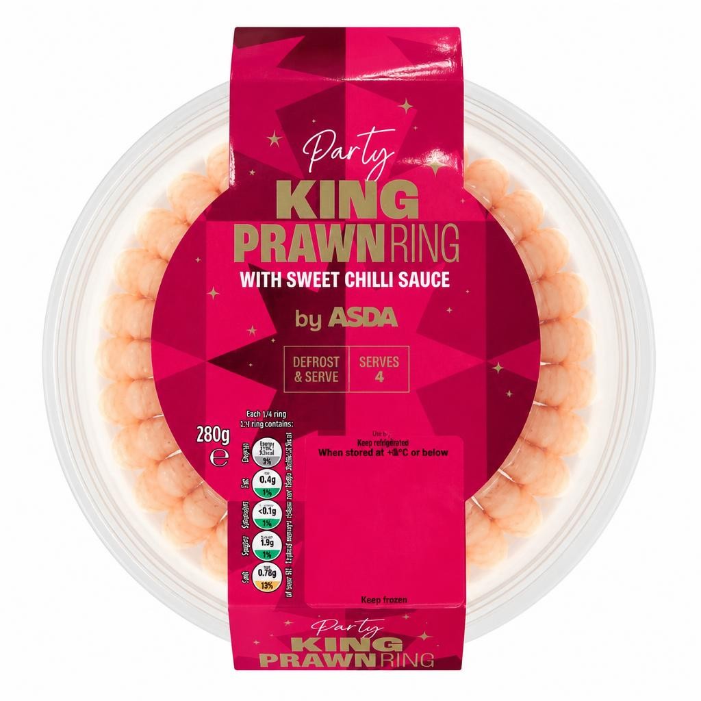 ASDA Party King Prawn Ring with Sweet Chilli Sauce 280g