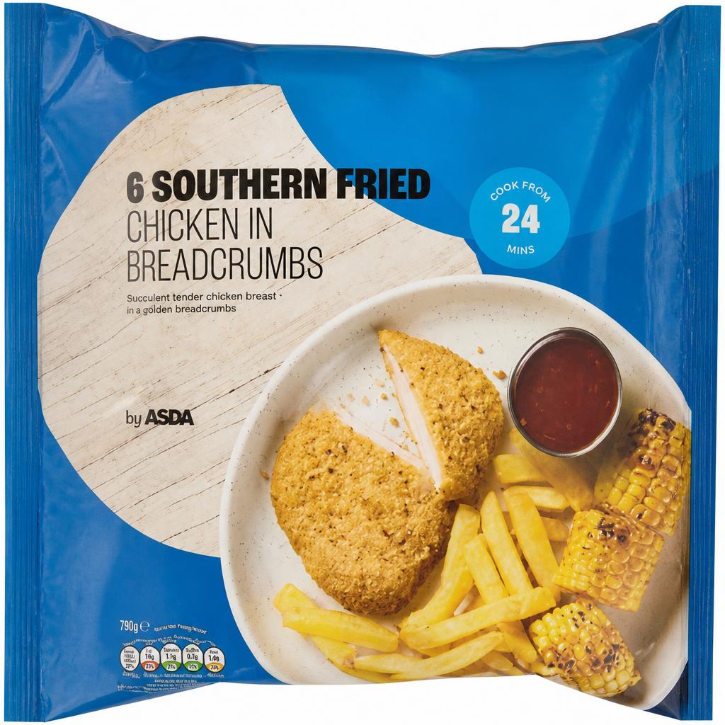 ASDA 6 Southern Fried Chicken in Breadcrumbs 570g