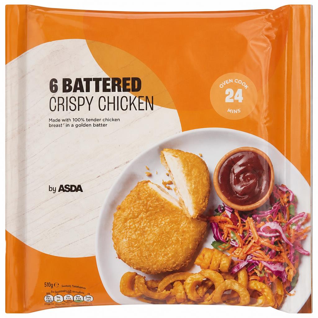 ASDA 6 Battered Crispy Chicken 570g