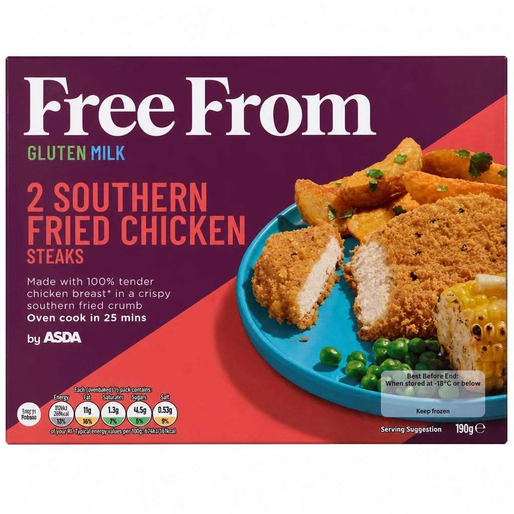 Free From by Asda Free From by  2 Southern Fried Chicken Steaks 190g