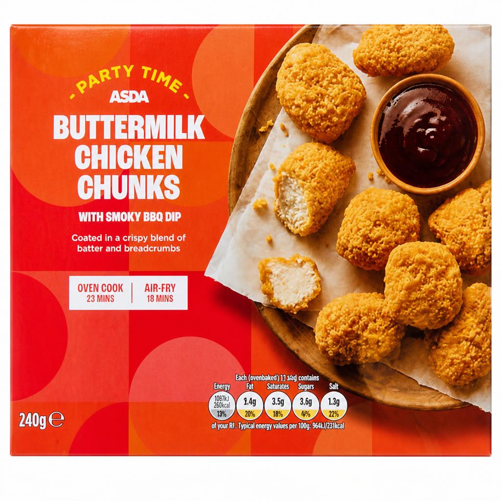 ASDA Party Time Buttermilk Chicken Chunks with Smoky BBQ Dip 240g