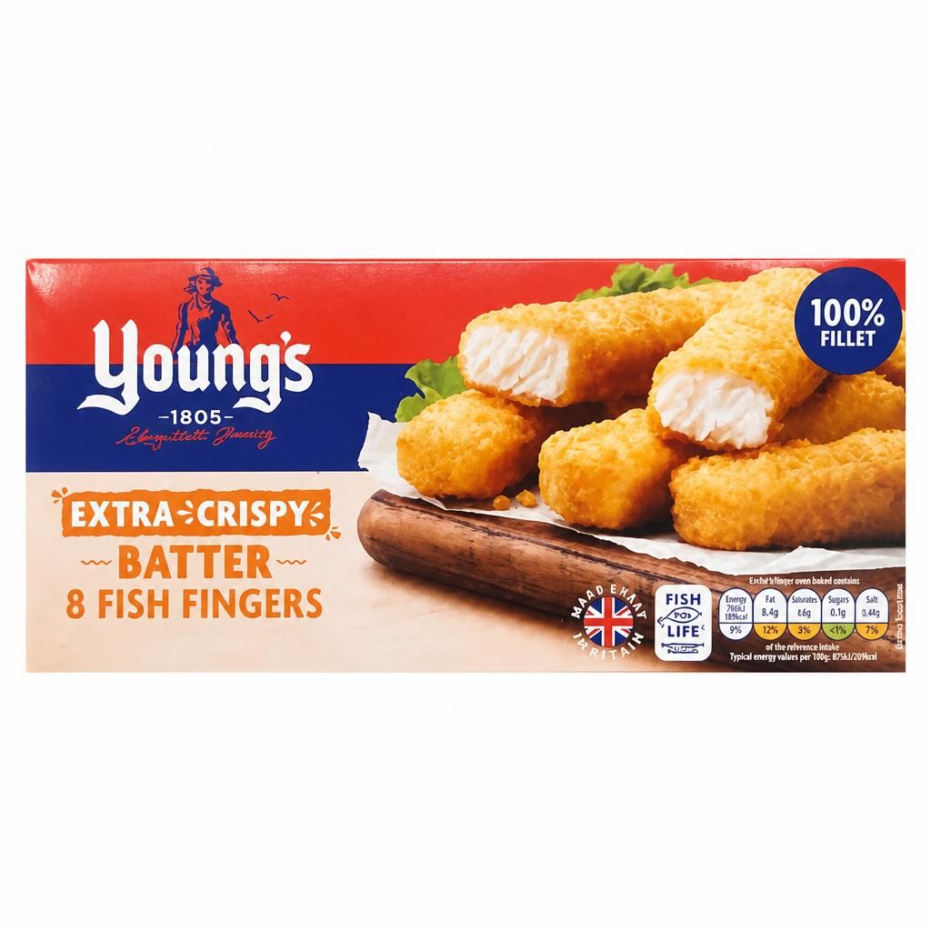 Young's Extra Crispy 8 Batter Fish Fingers 240g