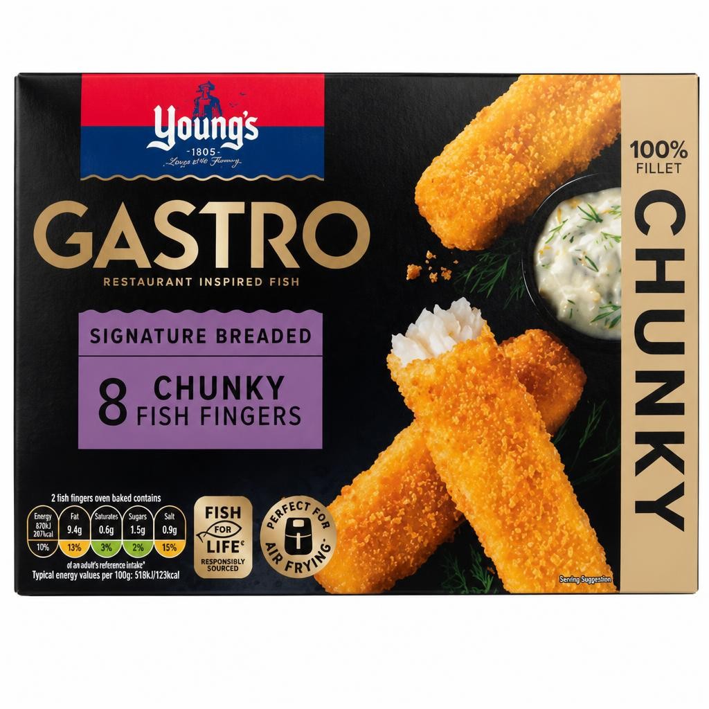 Young's Gastro Signature Breaded 8 Chunky Fish Fingers 320g