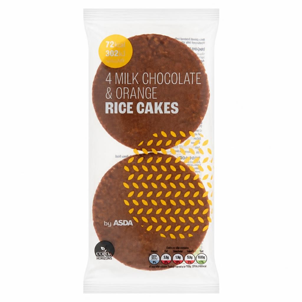 ASDA 4 Milk Chocolate & Orange Rice Cakes 60g