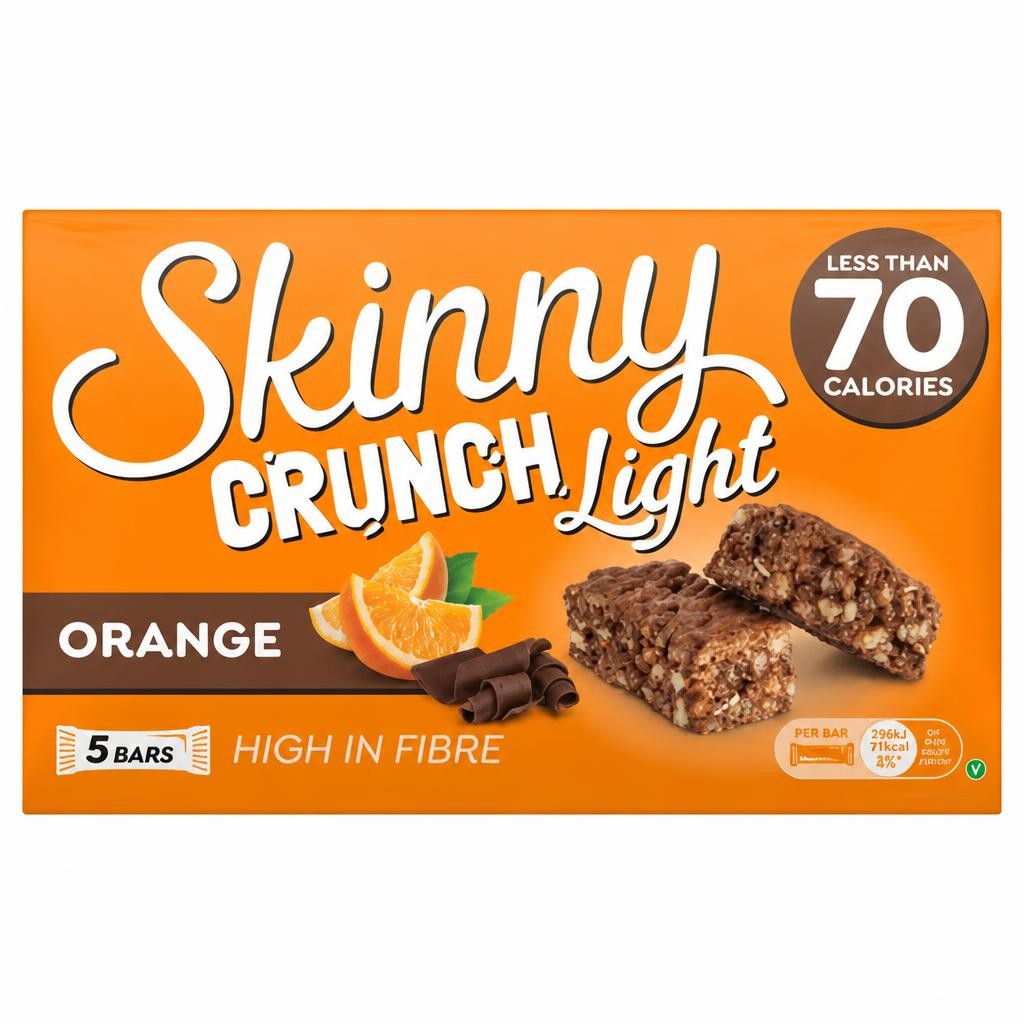Skinny Crunch Light Orange Bars 5 x 20g